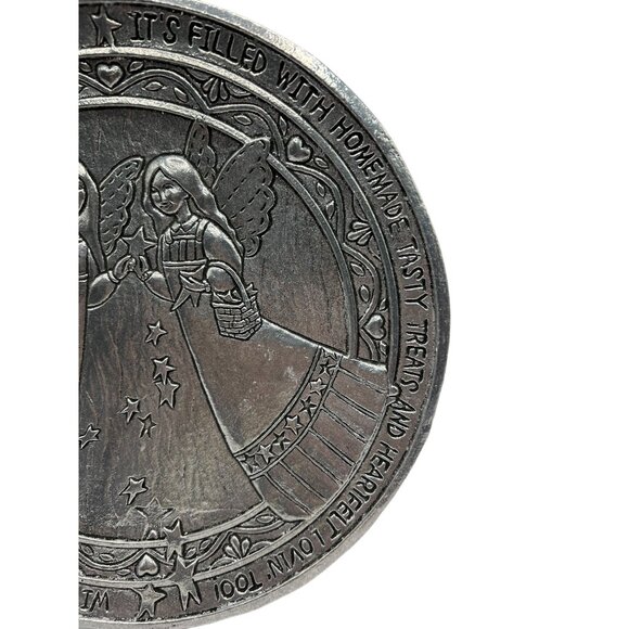 Vtg Carson Slatesmetal Pewter Pass It On Friendship Angels Plate - Picture 3 of 9